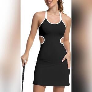 NWT GGOV Casual Sleeveless Athletic Tennis Golf Dress with Pockets, Large